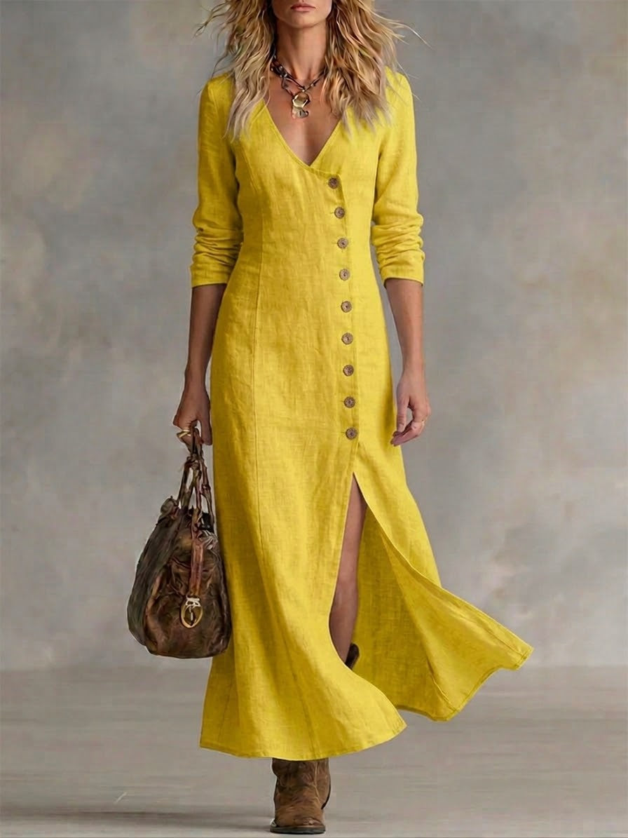 Greta™ | Button-Front Maxi Dress