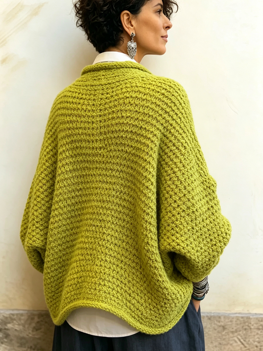 Delphine™ | Relaxed Batwing Sleeve Crossover V-Neck Sweater