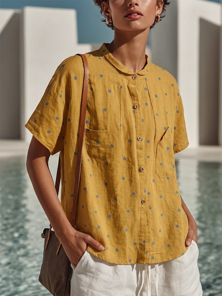 Sundotte™ | Polka Dot Short Sleeve Shirt