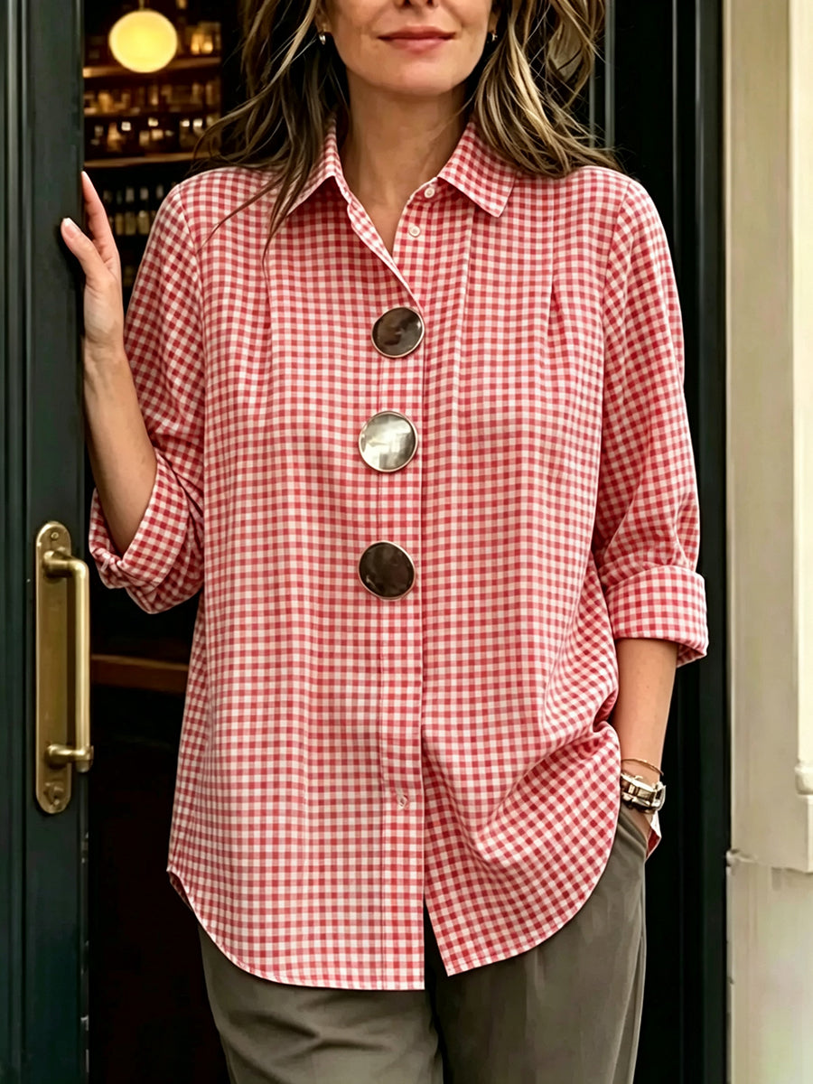 Brontey™ | Retro Plaid Button Shirt