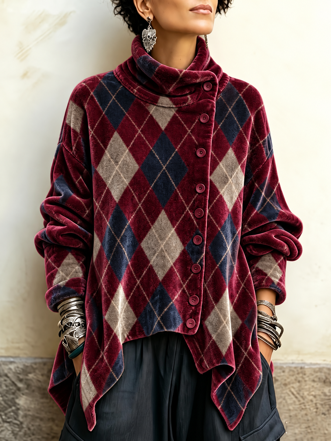 Glenmora™ | Argyle Tunic with Funnel Neck