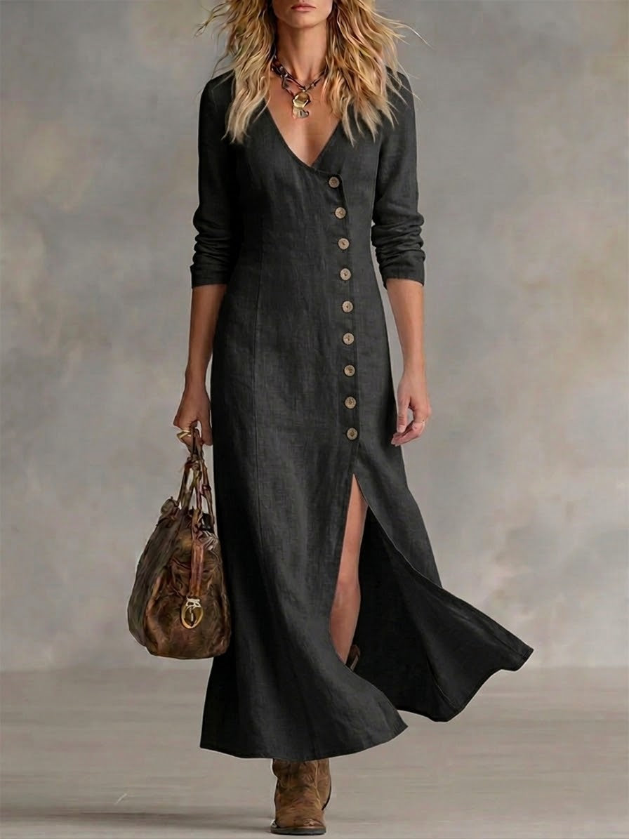 Greta™ | Button-Front Maxi Dress