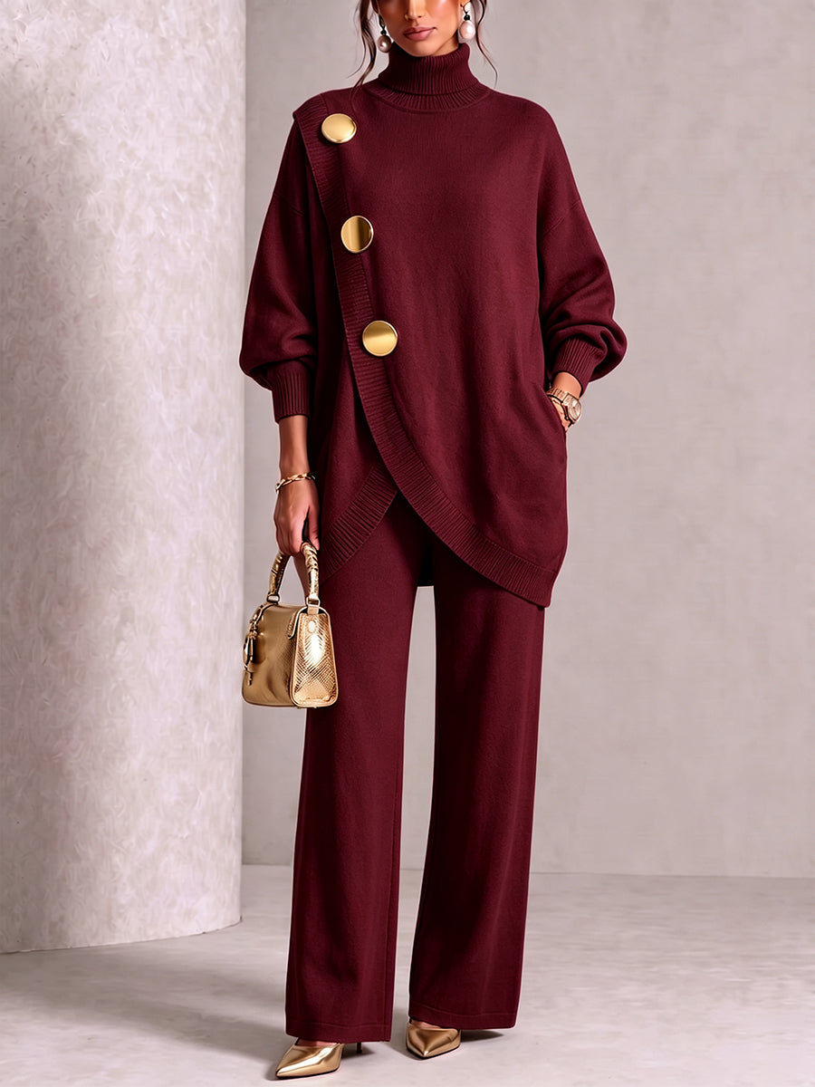 Delphinia™ | Knit Button Two-Piece Set