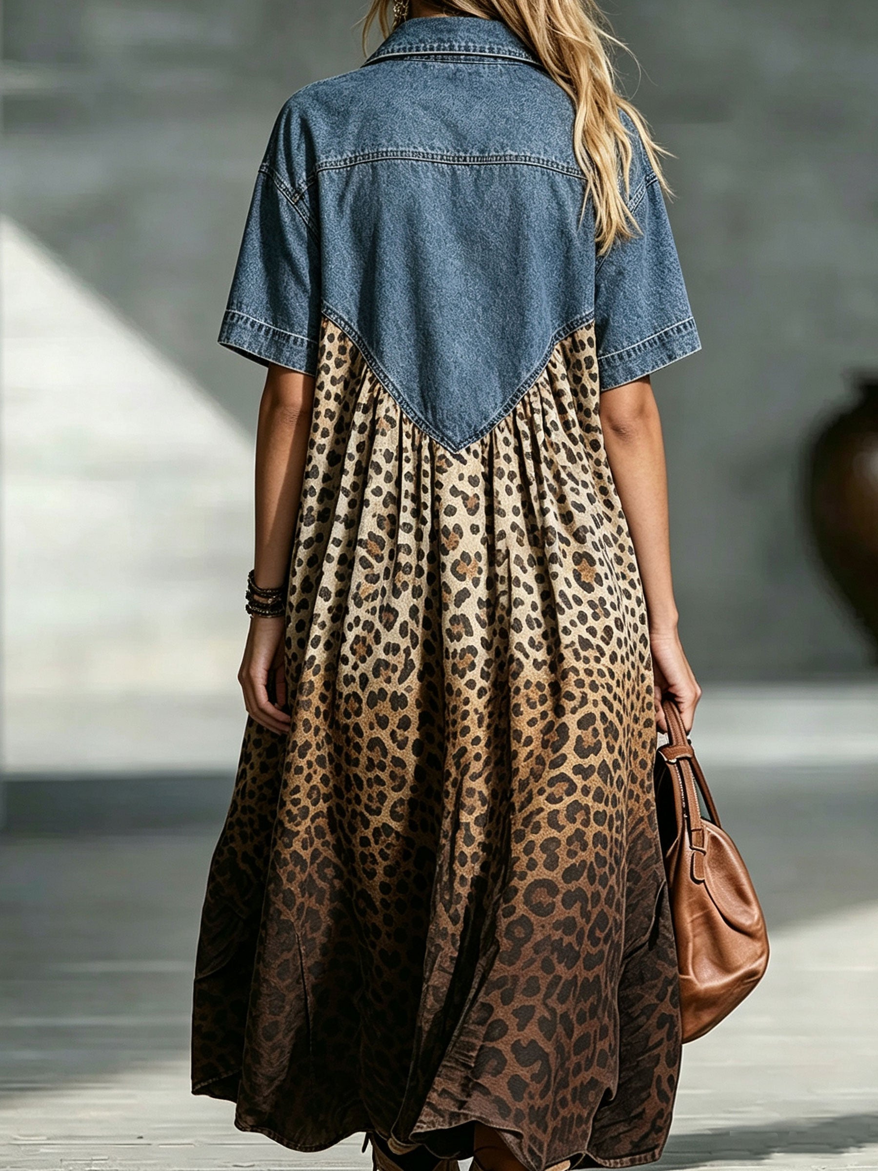 Marvena™ | Leopard Gradient Midi Dress