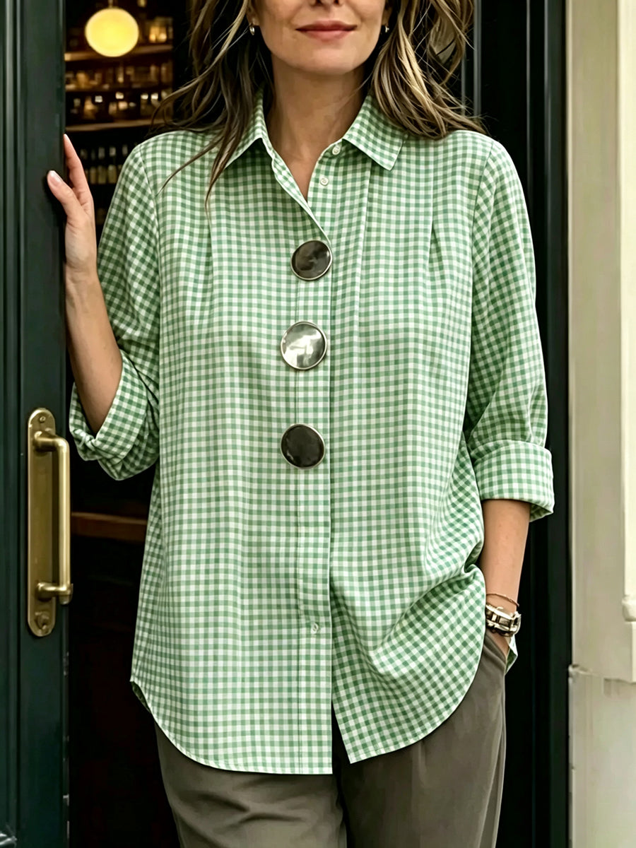 Brontey™ | Retro Plaid Button Shirt