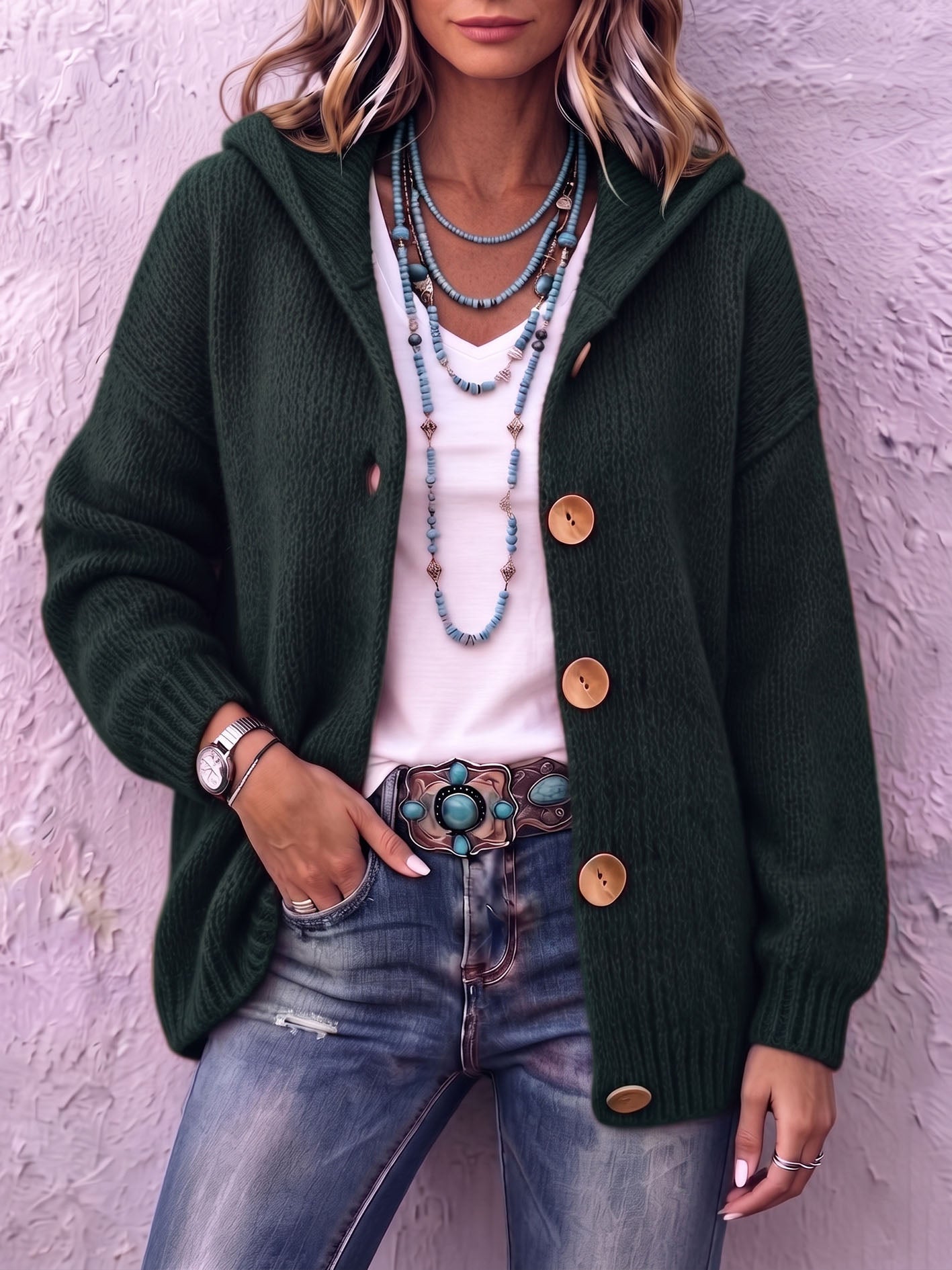 Adriana™ | Hooded Knit Cardigan