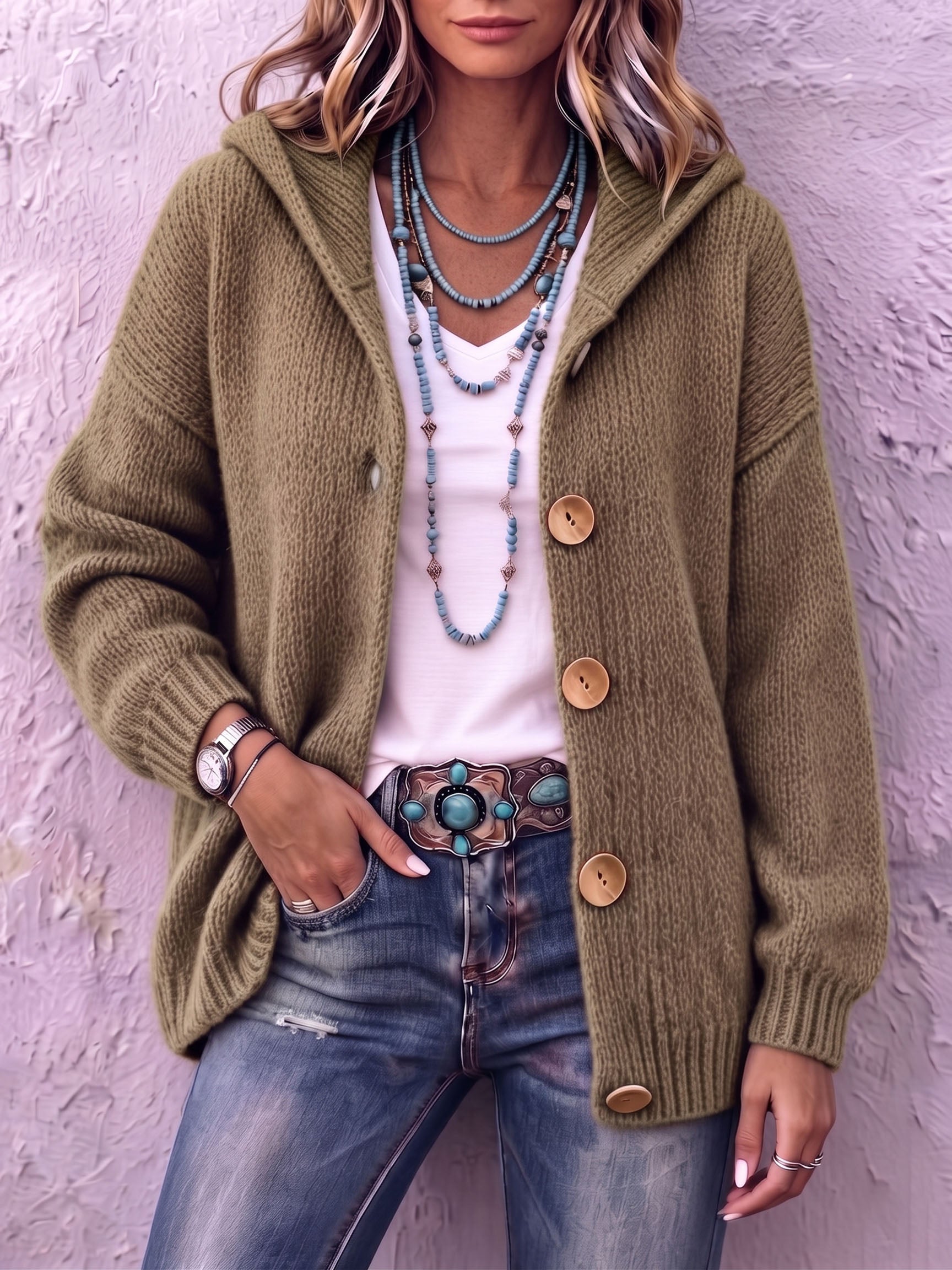 Adriana™ | Hooded Knit Cardigan