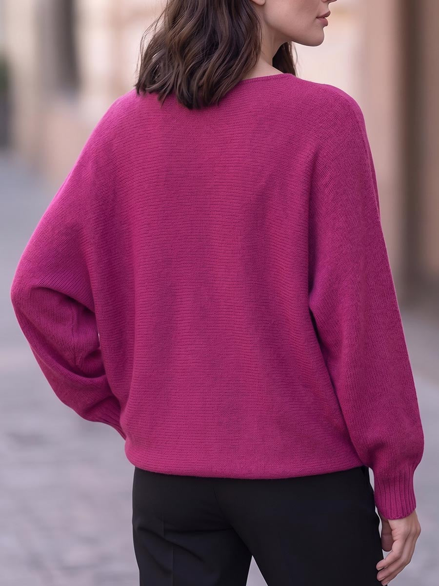 Lunette™ | Round Neck Long Sleeve Casual Loose Knitted Pullover