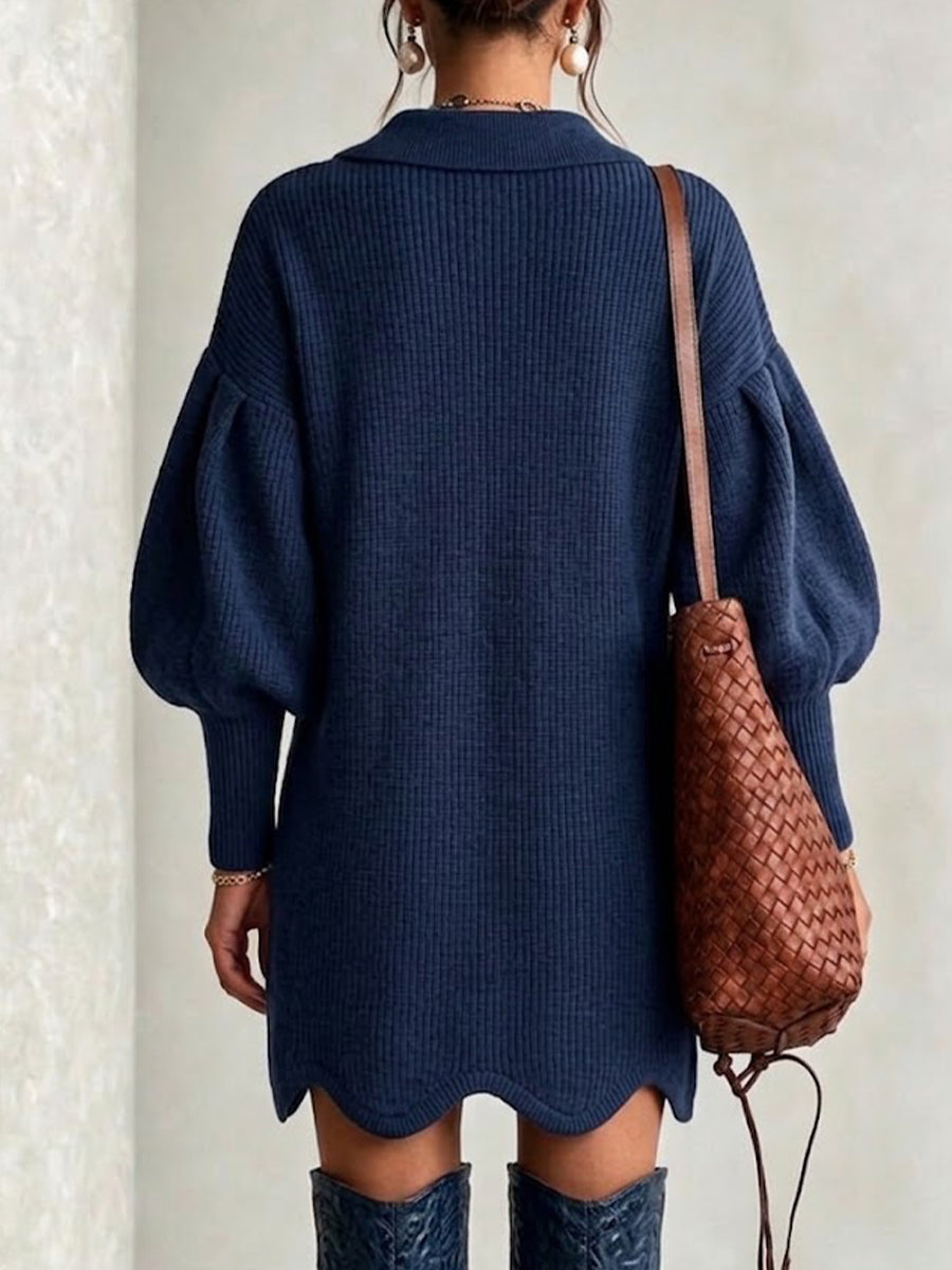 Belladine™ | Peter Pan Collar Knit Dress