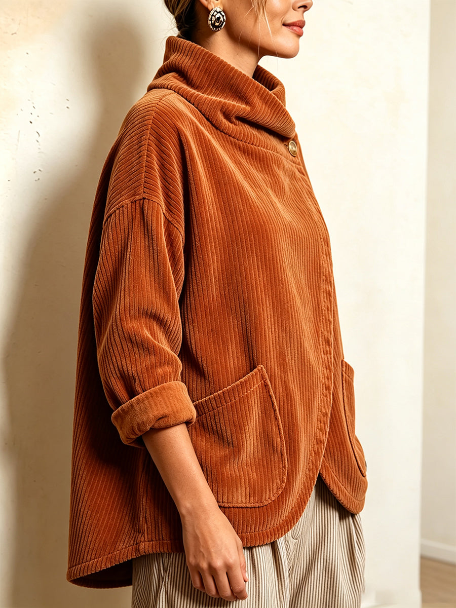 Orlaine™ | Asymmetric Button-Accent Top