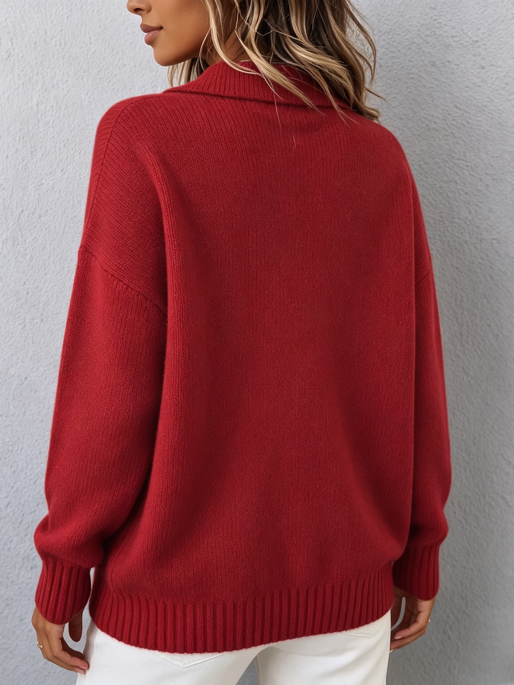 Marvelle™ | Chic Polo Hooded Knit Sweater