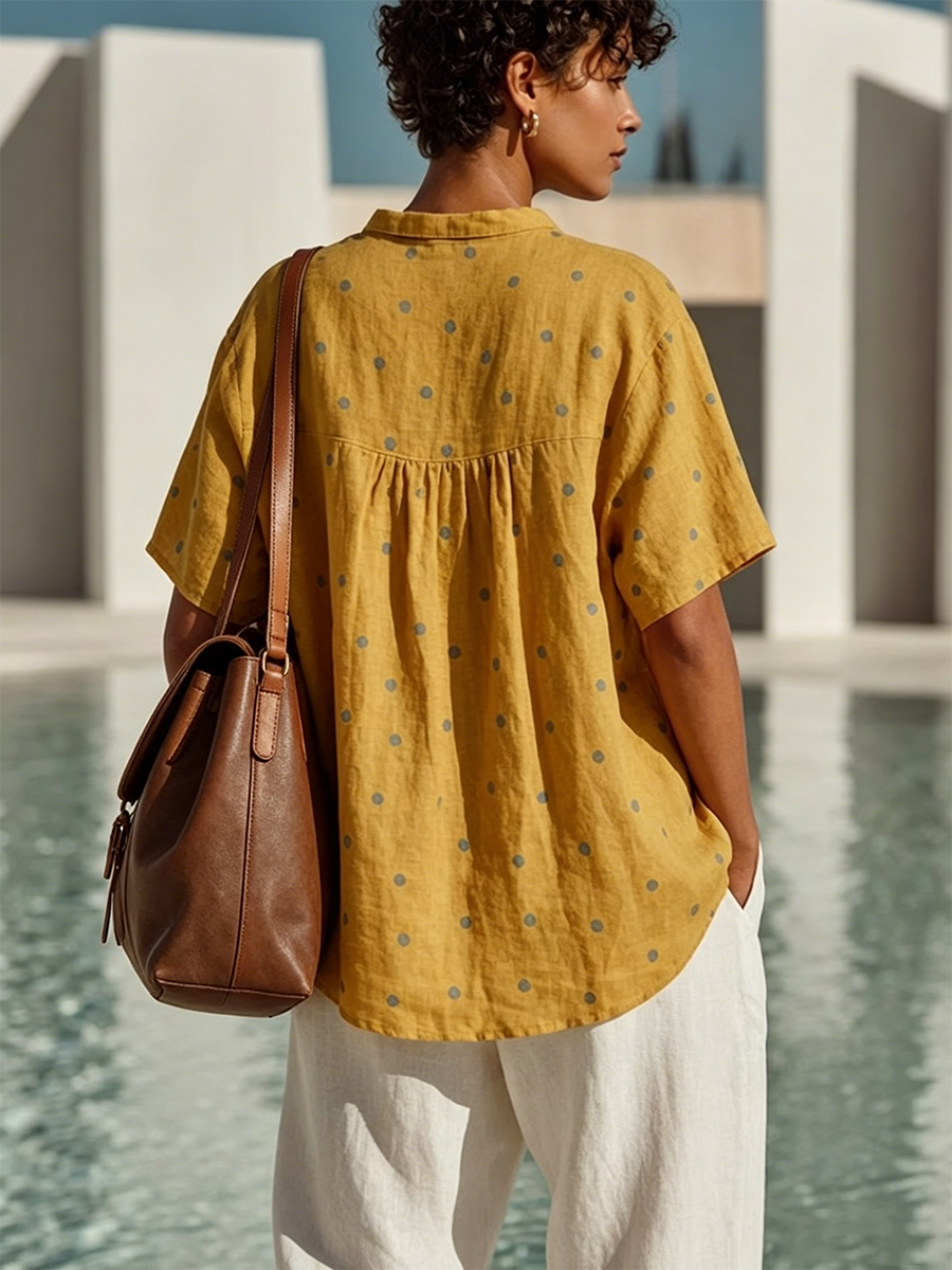 Sundotte™ | Polka Dot Short Sleeve Shirt