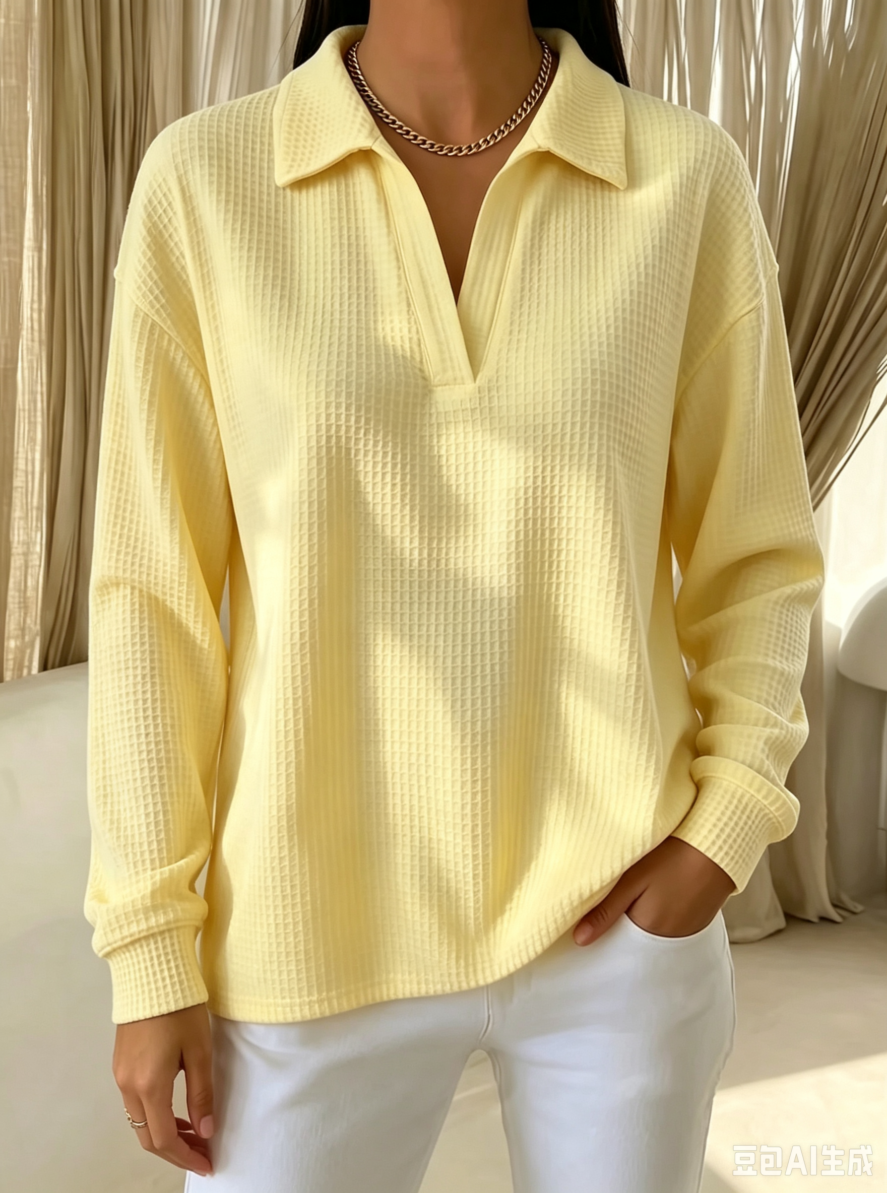 Idalia™ | Chic Soft Waffle-Knit Polo Top