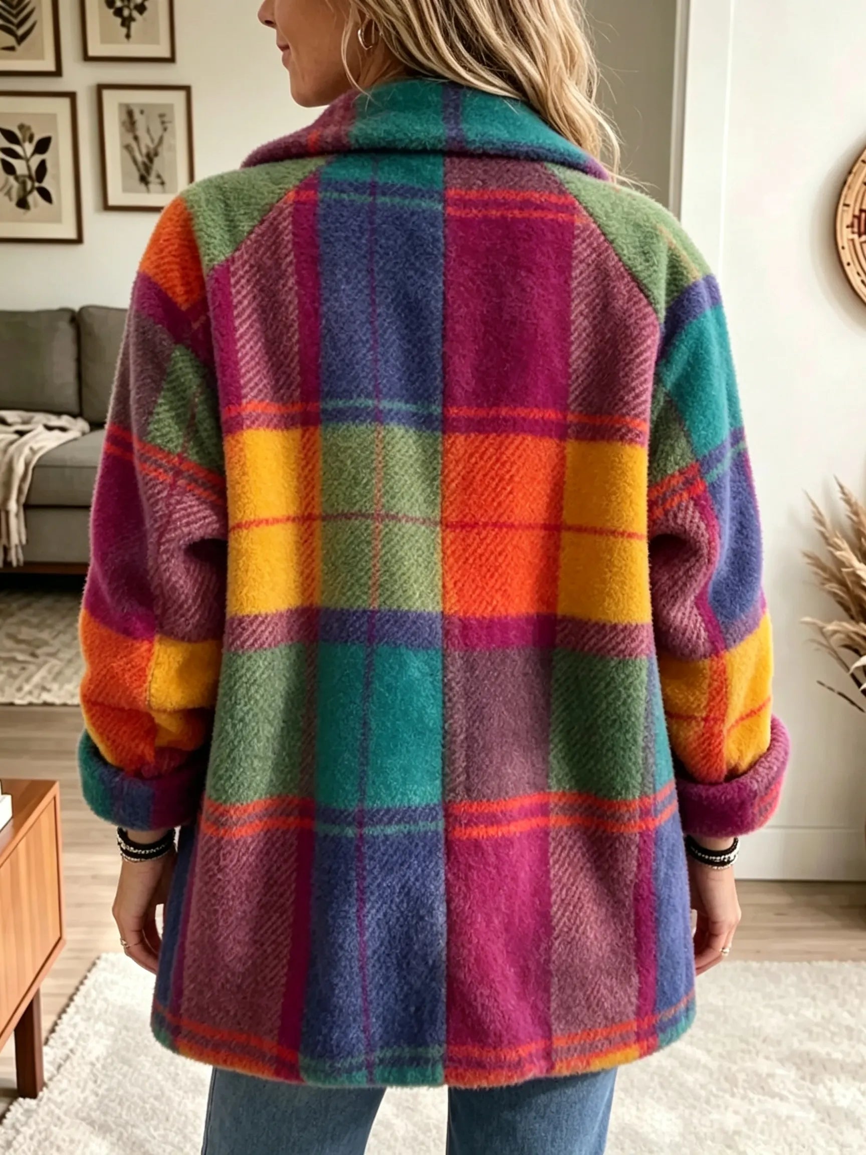 Plumette™ | Colorblock Plaid Coat