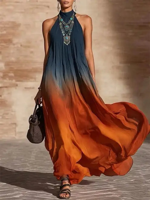 Nadia™ | Gradient Halter Maxi Dress