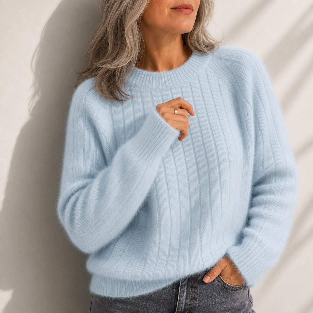 Kylara™ | Solid Colour Fluffy Sweater