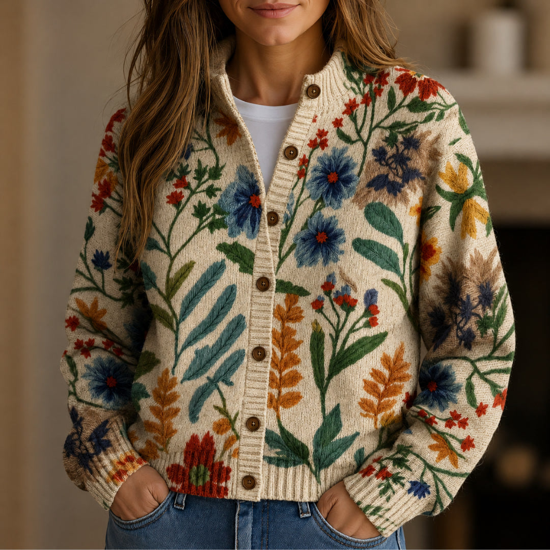 Ferelith Folk Botanical Knit Cardigan