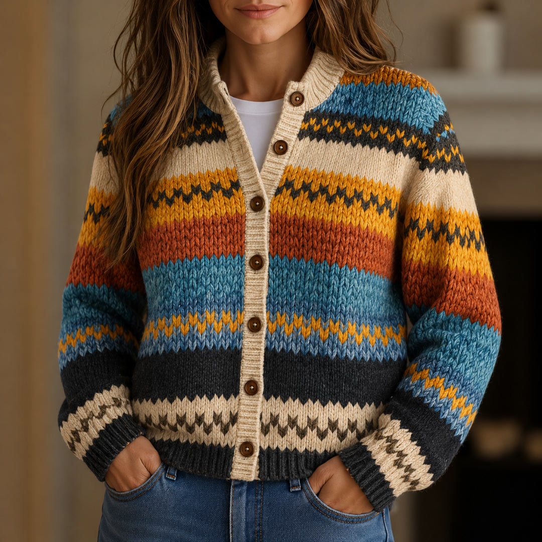 Lettice Multicolour Zigzag Knit Cardigan