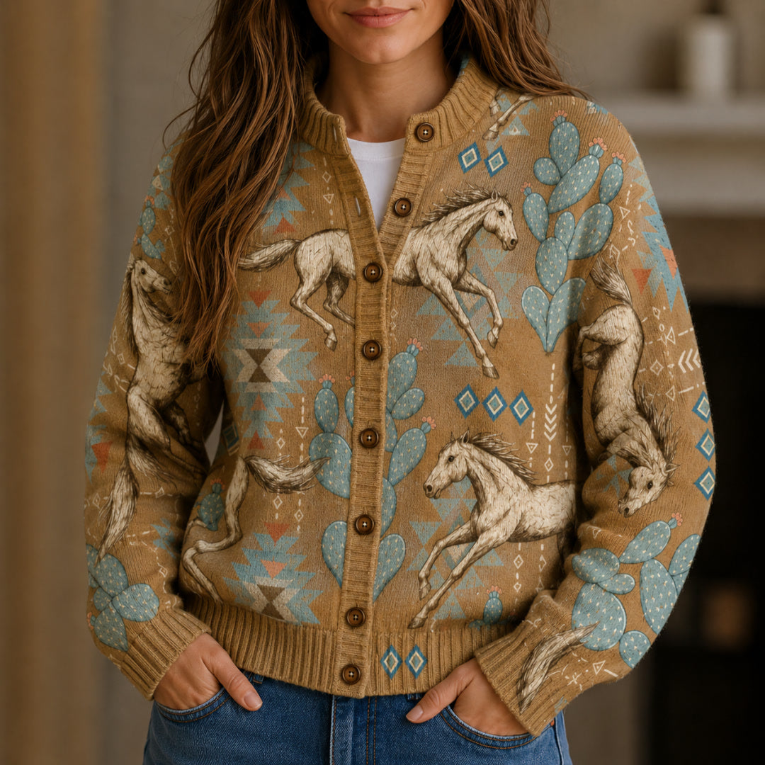 Melisende Desert Horse Knit Cardigan