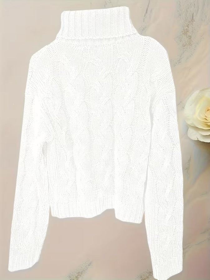 Wrenley™ | Cable-Knit Roll Neck Sweater