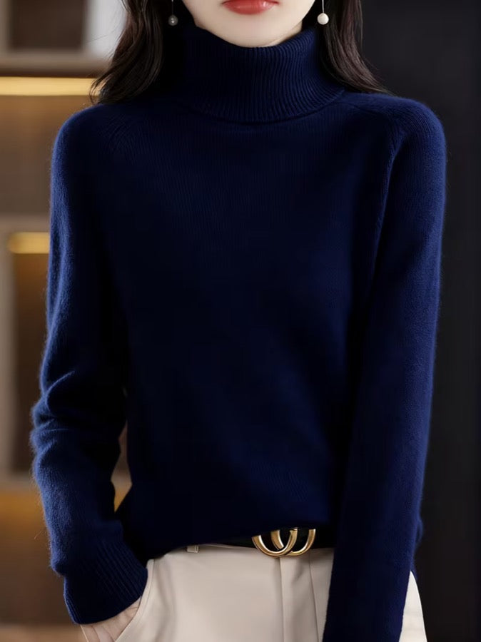 Marlowe™ | Fine-Knit Roll Neck Sweater