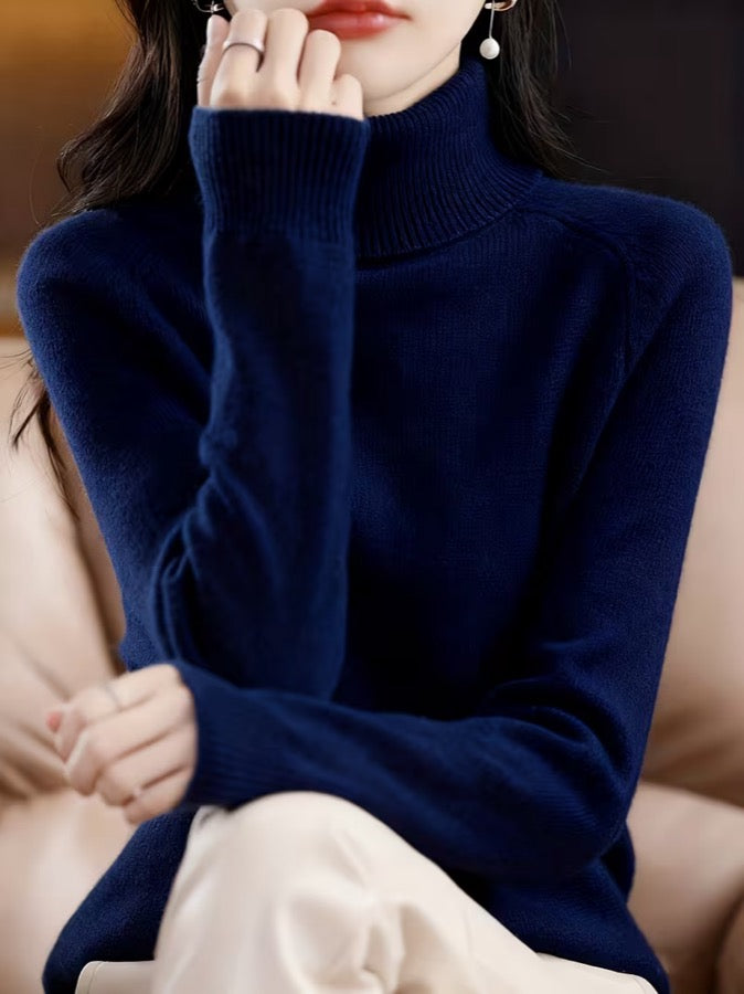 Marlowe™ | Fine-Knit Roll Neck Sweater