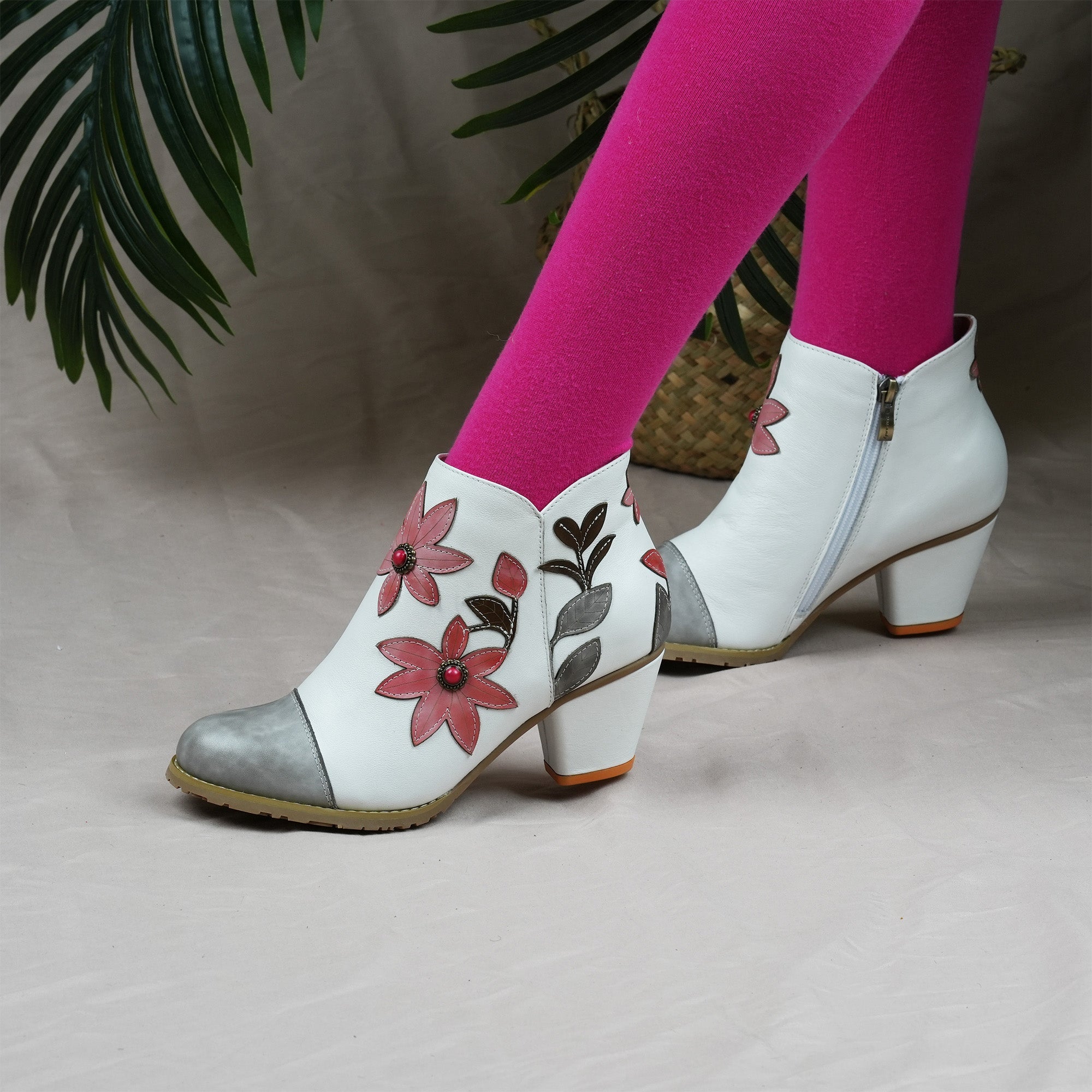 Everlyn™ | Floral Appliqué Ankle Boots