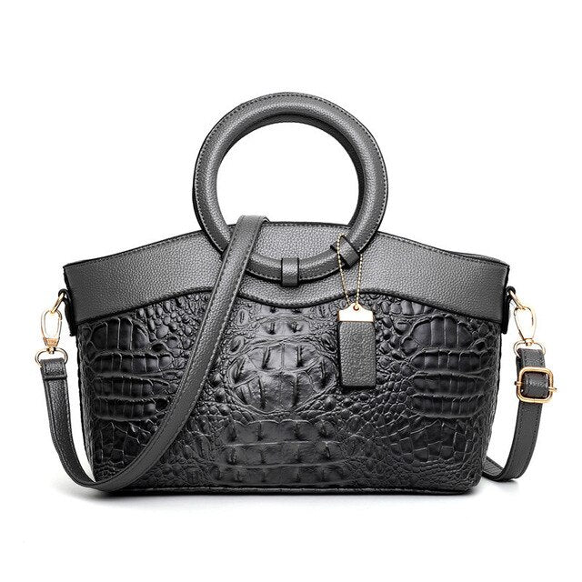 Dalene™ | Two-Tone Crocodile-Embossed Tote Bag