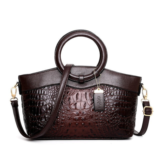 Dalene™ | Two-Tone Crocodile-Embossed Tote Bag