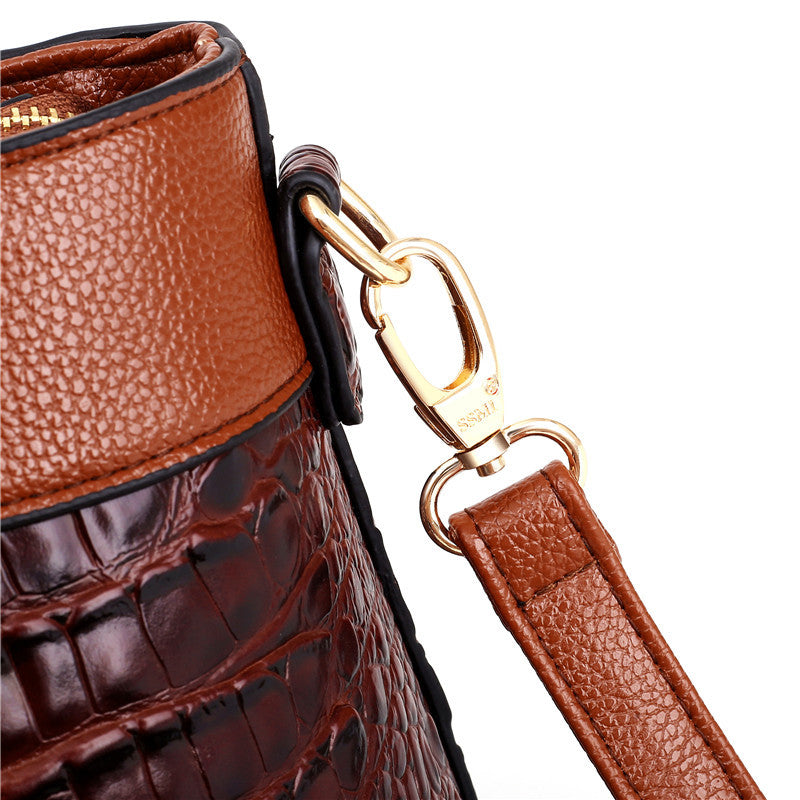 Dalene™ | Two-Tone Crocodile-Embossed Tote Bag