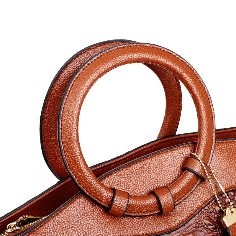 Dalene™ | Two-Tone Crocodile-Embossed Tote Bag