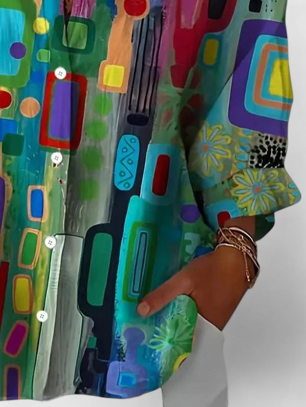 Elegant Geometric Pattern Blouse