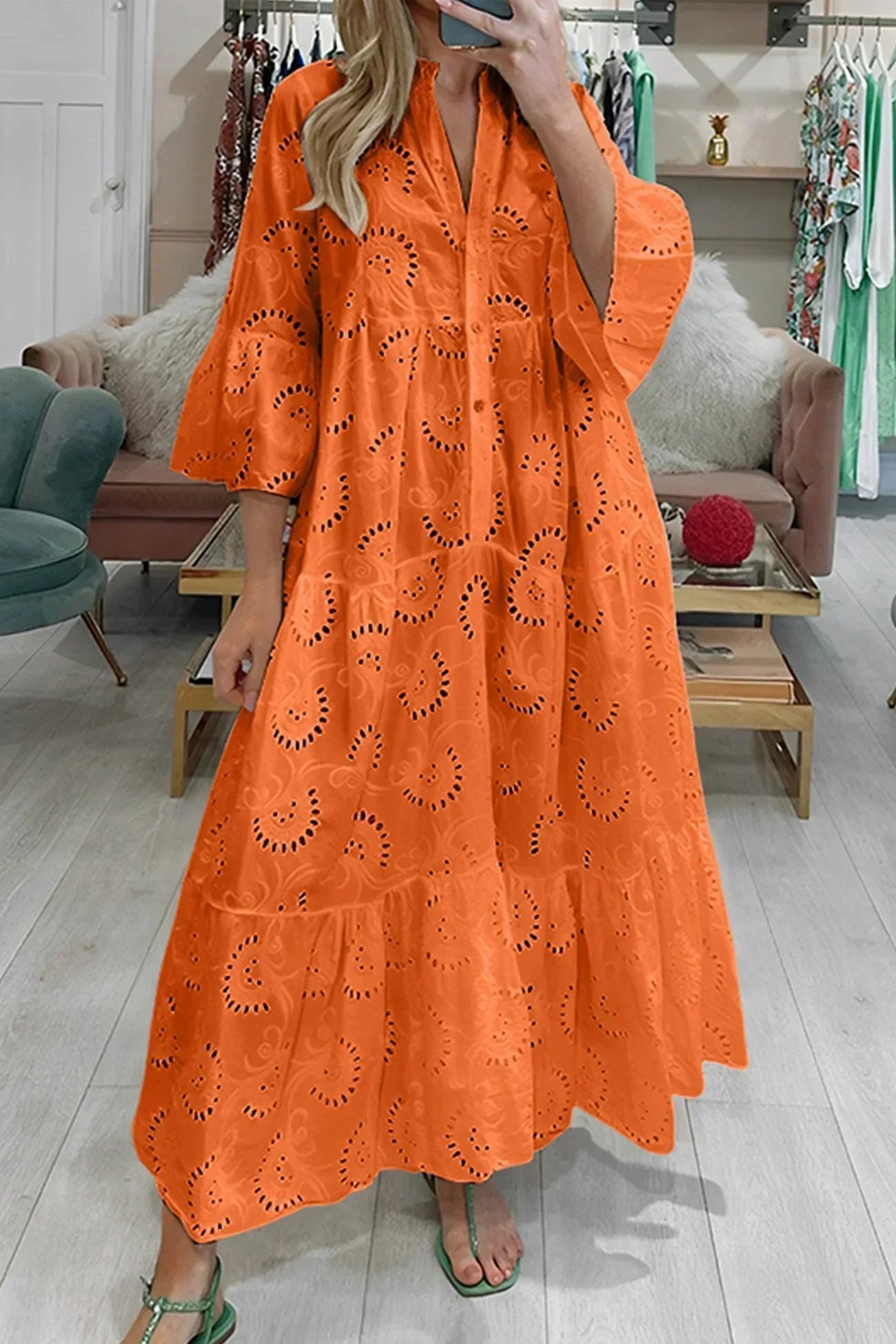 Odette™ | Eyelet Embroidered Maxi Dress