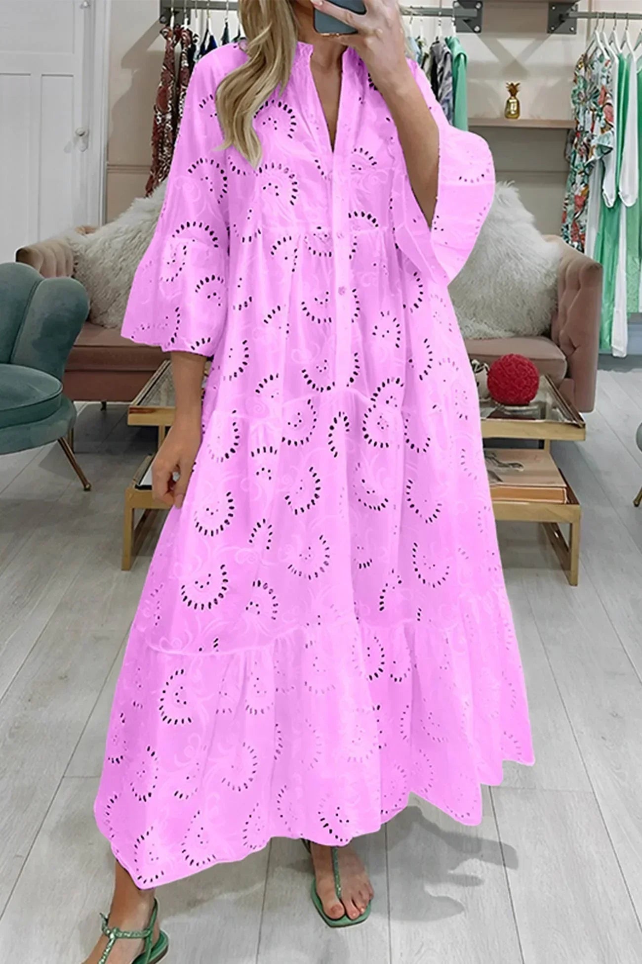 Odette™ | Eyelet Embroidered Maxi Dress