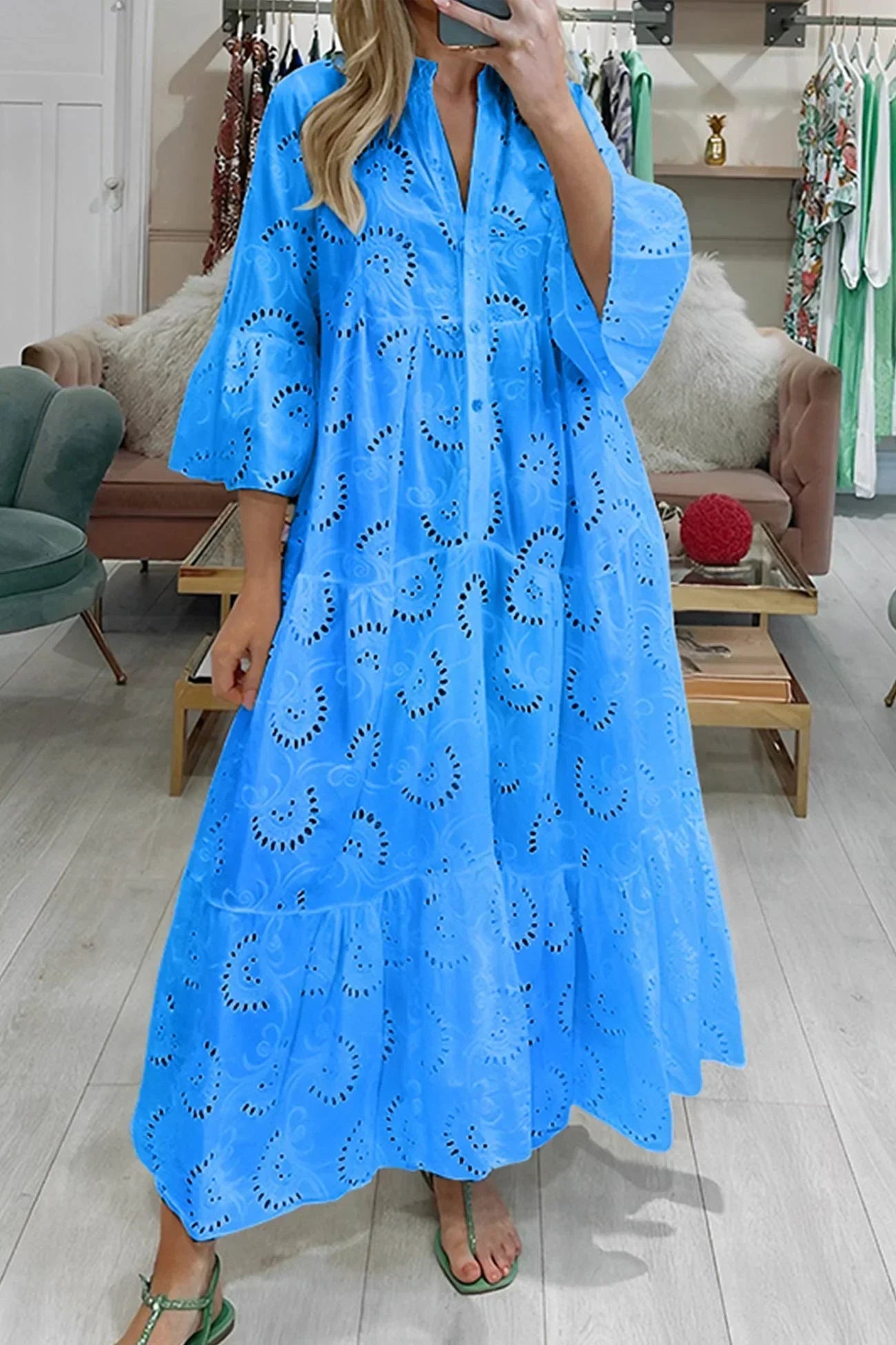 Odette™ | Eyelet Embroidered Maxi Dress