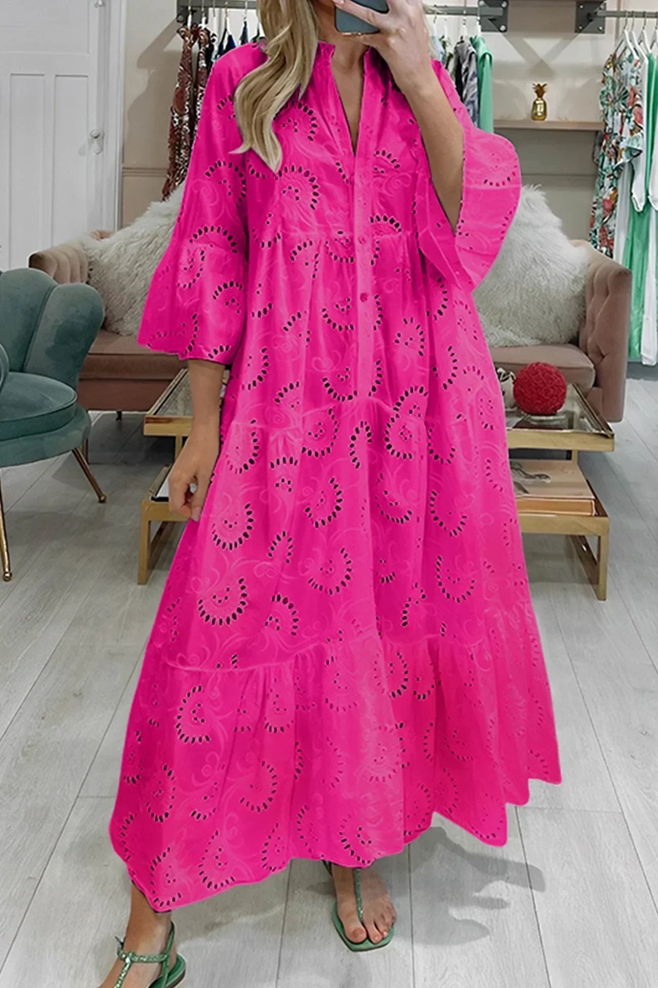 Odette™ | Eyelet Embroidered Maxi Dress