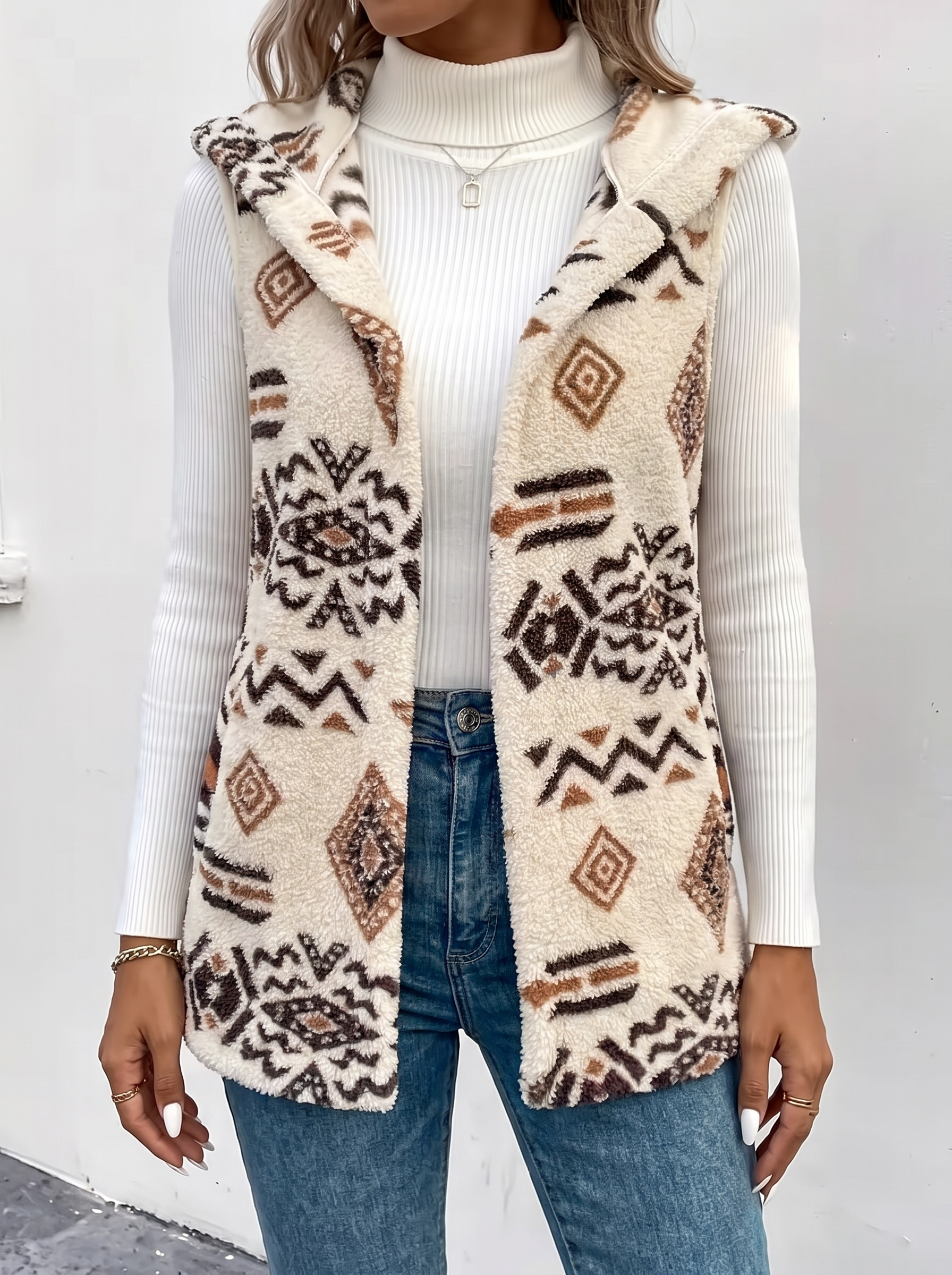 Rosalie™ | Aztec Sherpa Vest — 1