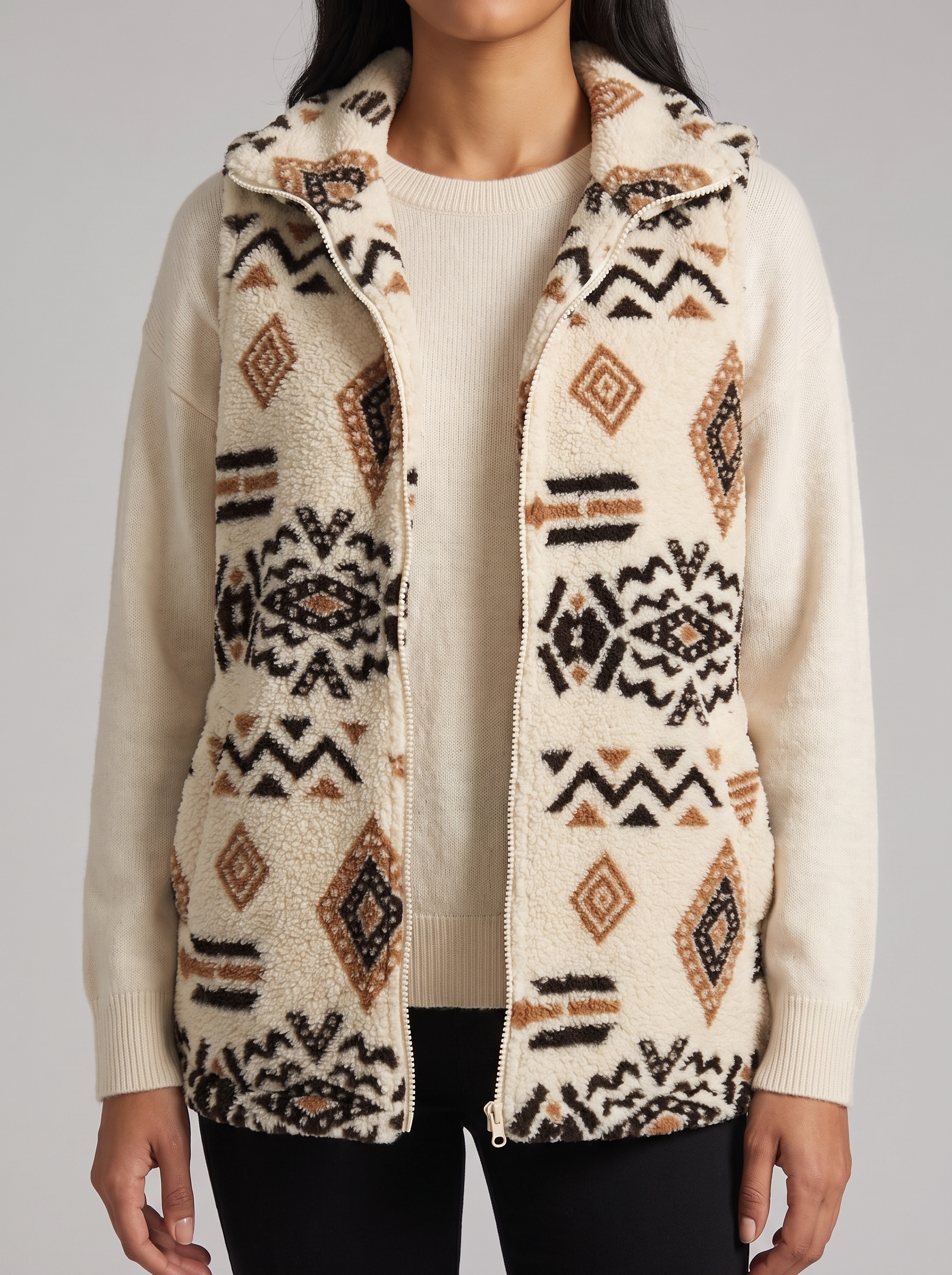 Rosalie™ | Aztec Sherpa Vest — 2