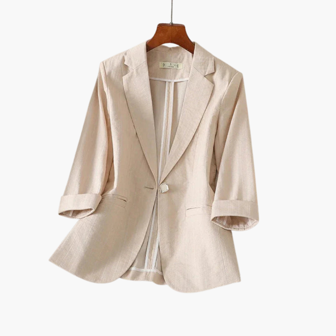 Women's Pink Blazer with 3/4 Sleeves