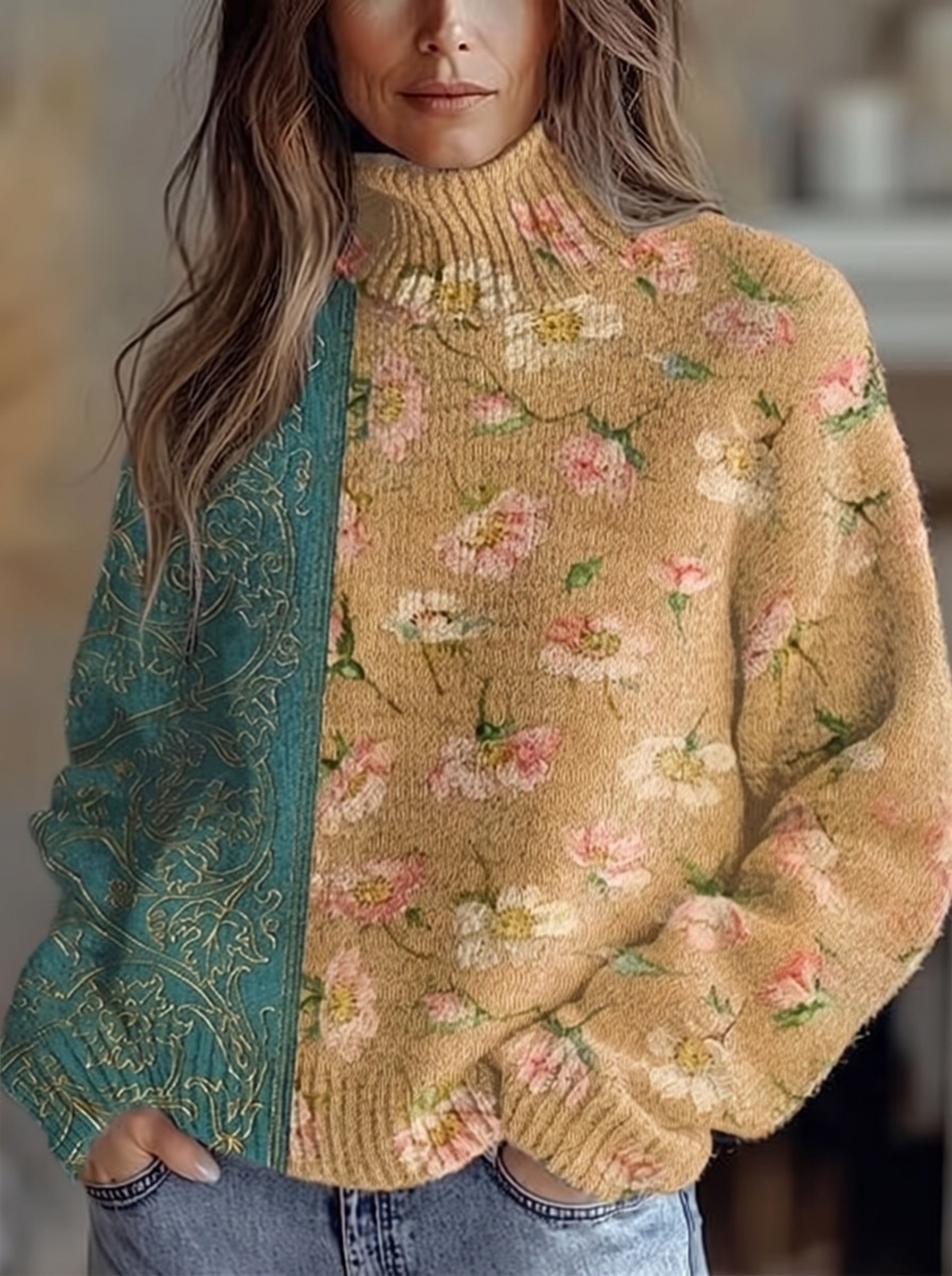 Saffra™ | Saffron Blossom Turtleneck