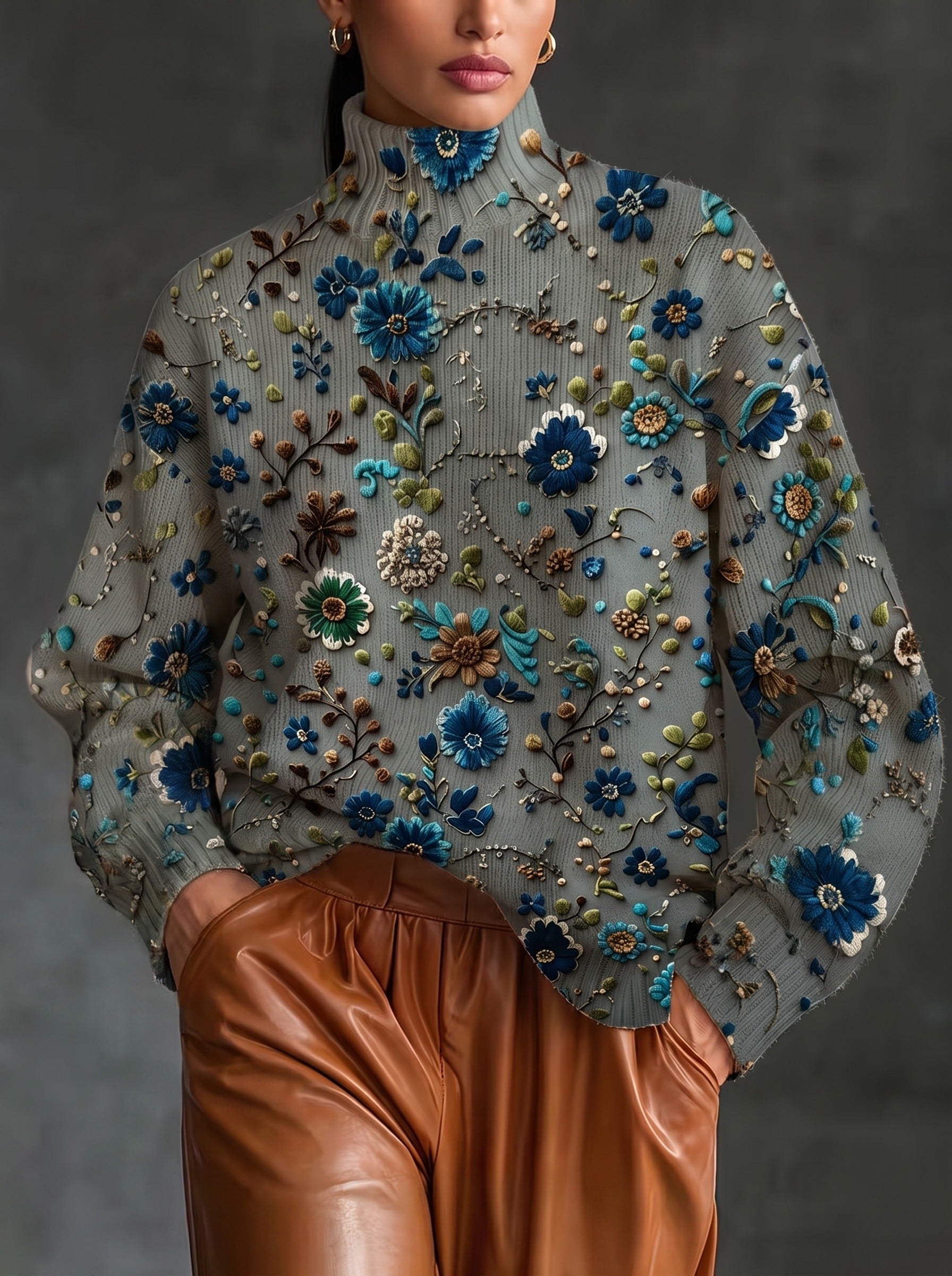 Thalassa™ | Sage Bloom Turtleneck
