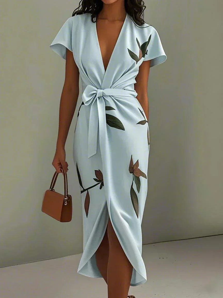 Claudette™ | Floral Wrap Midi Dress