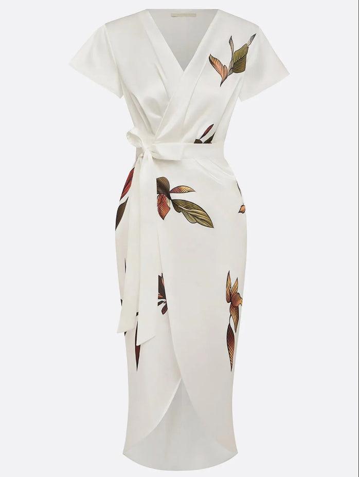 Claudette™ | Floral Wrap Midi Dress