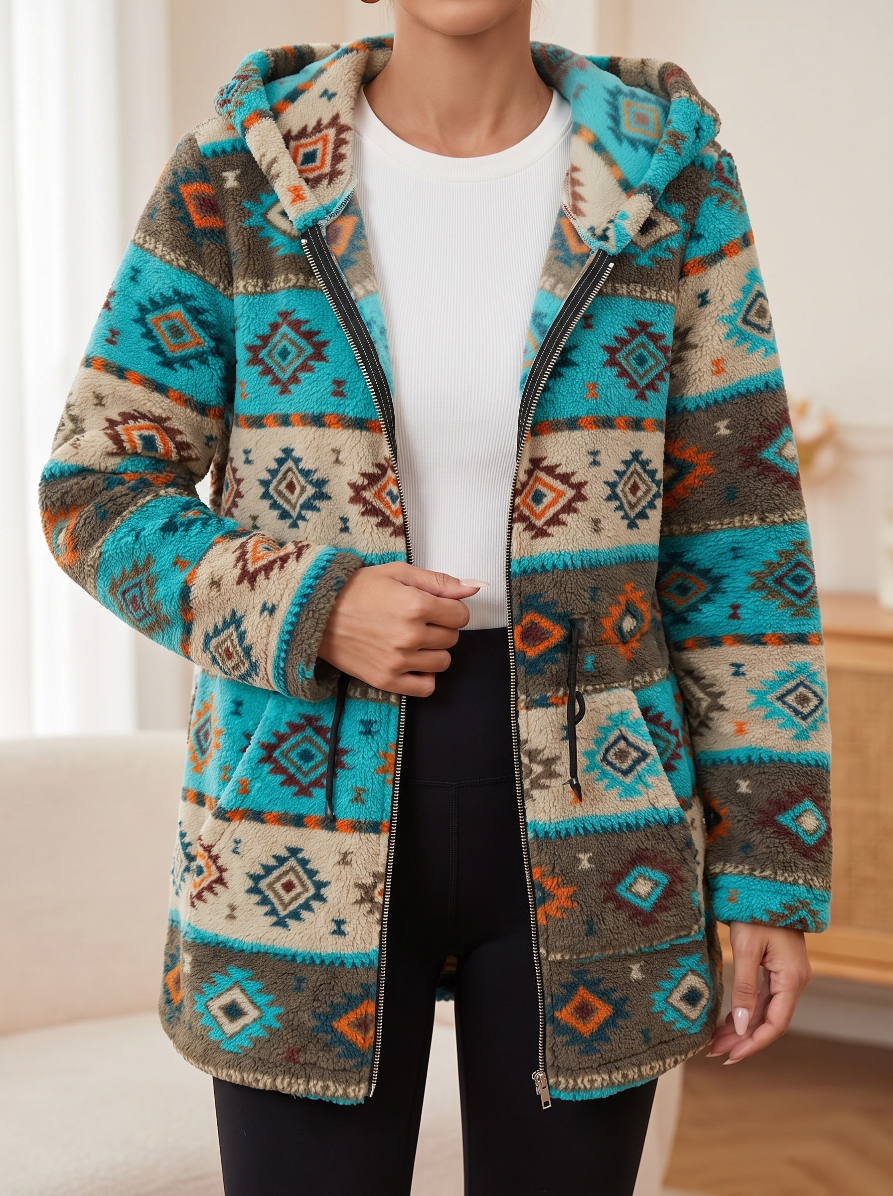 Winterbourne™ | Hooded Aztec Sherpa Coat — 1