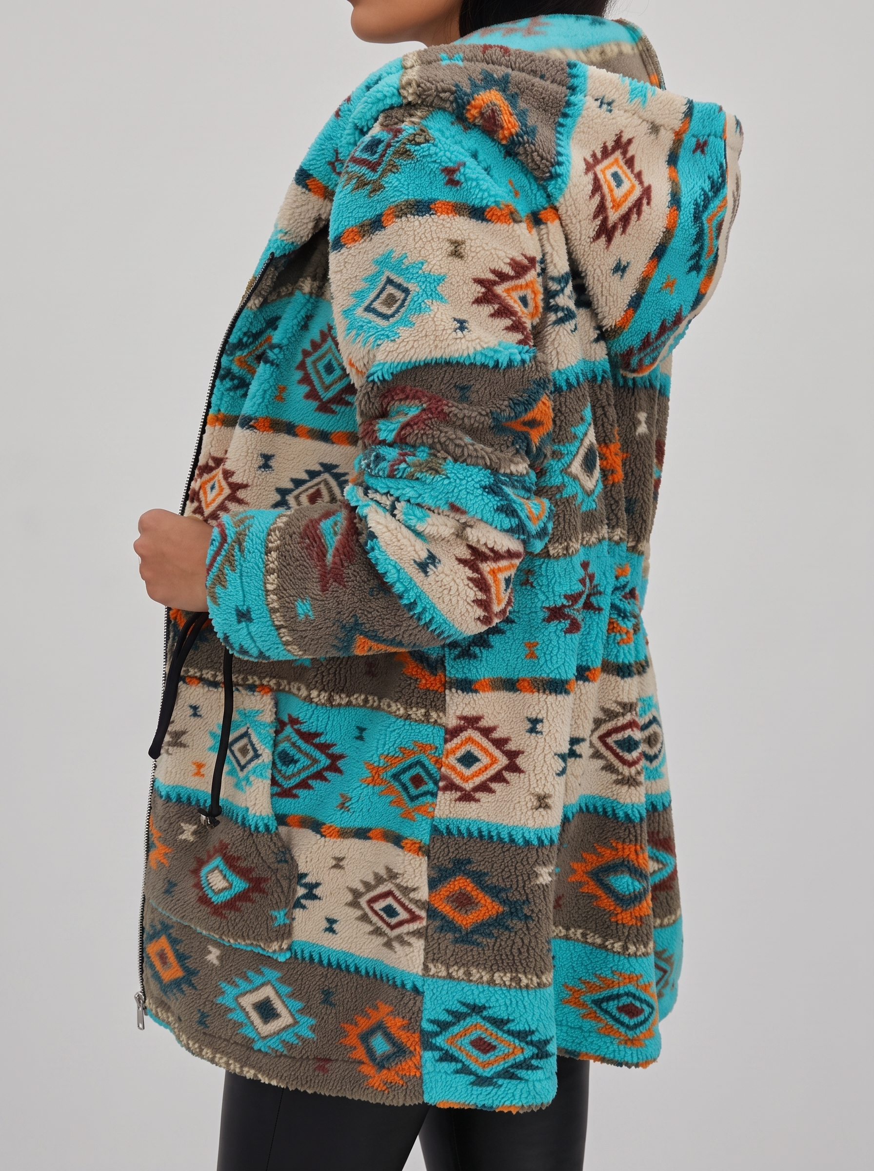Winterbourne™ | Hooded Aztec Sherpa Coat — 2