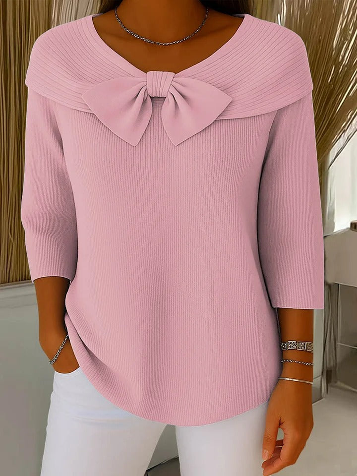 Imogen™ | Bow Neckline Knit Top