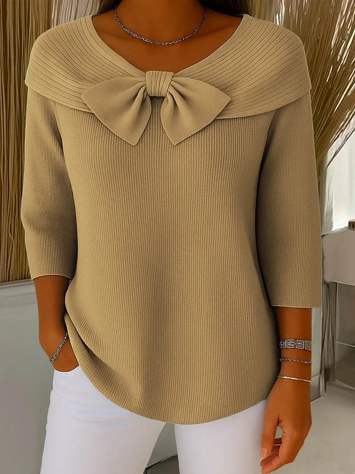 Imogen™ | Bow Neckline Knit Top