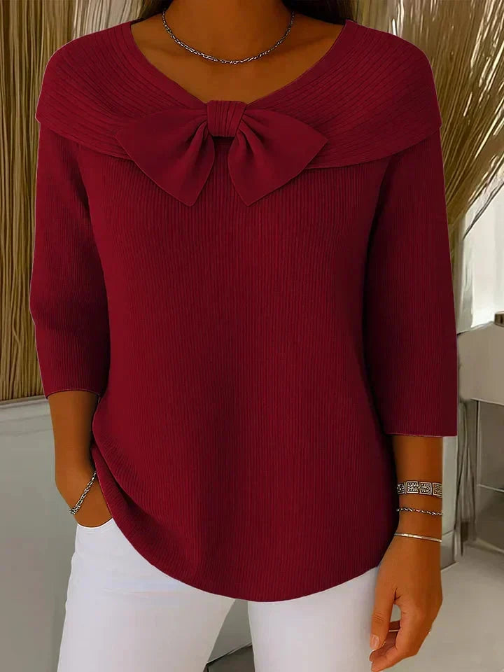 Imogen™ | Bow Neckline Knit Top