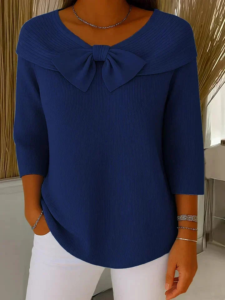 Imogen™ | Bow Neckline Knit Top
