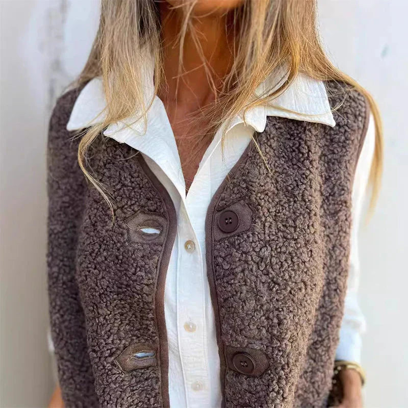 Tawney™ | Buttoned Sleeveless Vest Cardigan